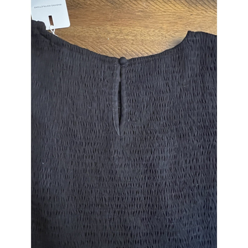 NWT MEROKEETY Womens Smocked Midi Dress black Flutter Sleeve Tiered size XL - Picture 8 of 8